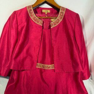 Kasper Women’s 18W Two Piece Formal Dress Jacket Set Sleeveless Plus Size